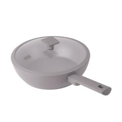 Berlingerhaus Wok pánev s titanovým povrchem a poklicí 30 cm Taupe Collection