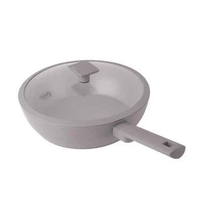 Berlingerhaus Wok pánev s titanovým povrchem a poklicí 30 cm Taupe Collection