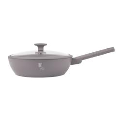 Berlingerhaus Wok pánev s titanovým povrchem a poklicí 30 cm Taupe Collection