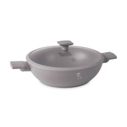 Berlingerhaus Wok pánev s titanovým povrchem a poklicí 30 cm Taupe Collection