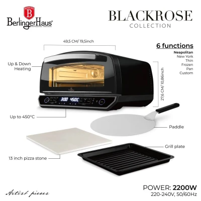 Berlingerhaus Pec na pizzu elektrická 450° Black Rose Collection