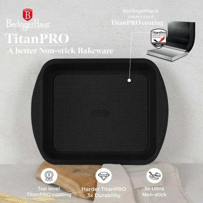 Berlingerhaus Pečící plech s titanovým povrchem 40 x 28,5 cm, Matte Black Collection