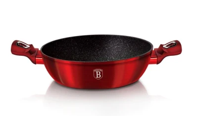 Berlingerhaus Pekáč kulatý s mramorovým povrchem a poklicí 24 cm Burgundy Metallic Line