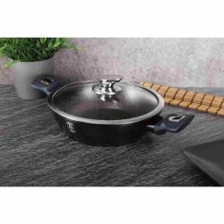 Berlingerhaus Pekáč kulatý s mramorovým povrchem a poklicí 24 cm Metallic Line Aquamarine Edition