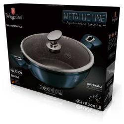 Berlingerhaus Pekáč kulatý s mramorovým povrchem a poklicí 24 cm Metallic Line Aquamarine Edition