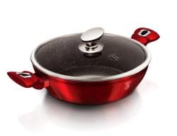 Berlingerhaus BH-1263 Pekáč kulatý s mramorovým povrchem a poklicí 28 cm Burgundy Metallic Line