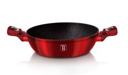 Berlingerhaus BH-1263 Pekáč kulatý s mramorovým povrchem a poklicí 28 cm Burgundy Metallic Line