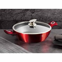 Berlingerhaus BH-1263 Pekáč kulatý s mramorovým povrchem a poklicí 28 cm Burgundy Metallic Line