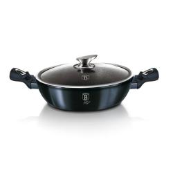 Berlingerhaus Pekáč kulatý s mramorovým povrchem a poklicí 28 cm Metallic Line Aquamarine Edition