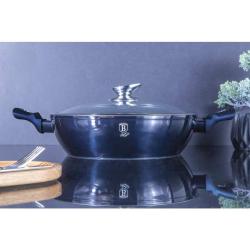 Berlingerhaus Pekáč kulatý s mramorovým povrchem a poklicí 28 cm Metallic Line Aquamarine Edition