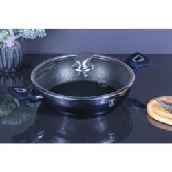 Berlingerhaus Pekáč kulatý s mramorovým povrchem a poklicí 28 cm Metallic Line Aquamarine Edition