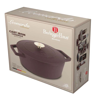Berlingerhaus Pekáč litinový s poklicí 24 cm Leonardo Collection