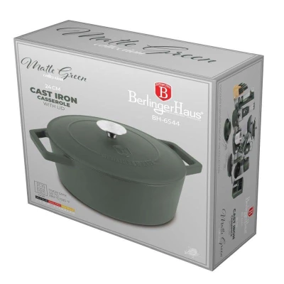 Berlingerhaus Pekáč litinový s poklicí 24 cm Matte Green Collection