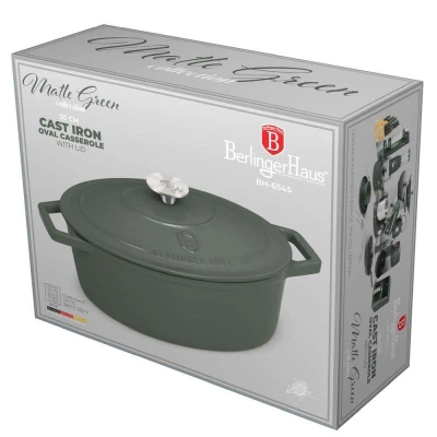 Berlingerhaus Pekáč litinový s poklicí 30 cm Matte Green Collection