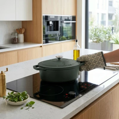 Berlingerhaus Pekáč litinový s poklicí 32 cm Matte Green Collection