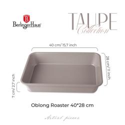 Berlingerhaus Plech na pečení hluboký s titanovým povrchem 40 x 28 cm Taupe Collection