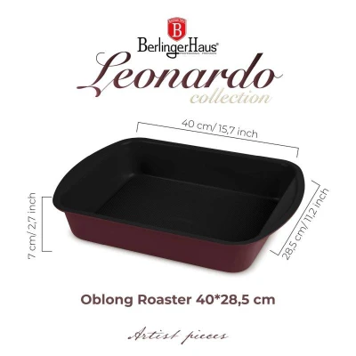 Berlingerhaus Plech na pečení s titanovým povrchem 35x27 cm Leonardo Collection