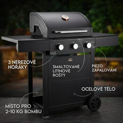 Berlingerhaus Plynový gril Outdoor 3 hořáky