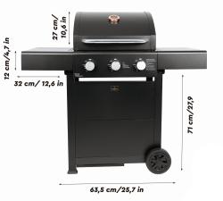 Berlingerhaus Plynový gril Outdoor 3 hořáky