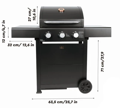 Berlingerhaus Plynový gril Outdoor 3 hořáky