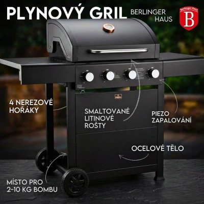 Berlingerhaus Plynový gril Outdoor 4 hořáky