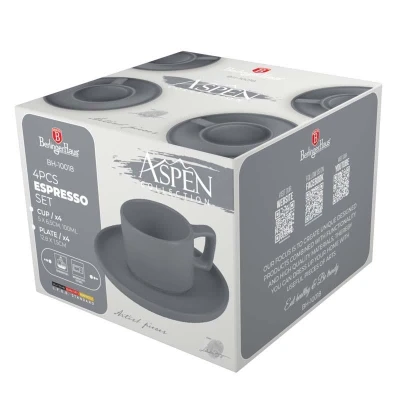 Berlingerhaus Sada hrnků na espresso s podšálkem 8 ks 100 ml Aspen Collection