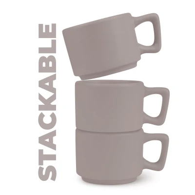 Berlingerhaus Sada hrnků na espresso s podšálkem 8 ks 100 ml Taupe Collection