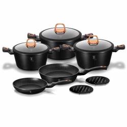 Berlingerhaus Sada nádobí s mramorovým povrchem 10 ks Black Rose Collection Berlingerhaus Sada nádobí s mramorovým povrchem 10 ks Black Rose Collection