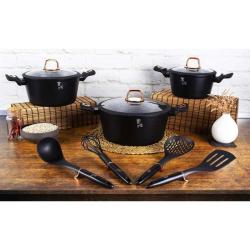 Berlingerhaus Sada nádobí s mramorovým povrchem 10 ks Black Rose Collection