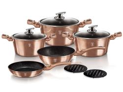 Berlingerhaus Sada nádobí s mramorovým povrchem 10 ks Rosegold Metallic Line Berlingerhaus Sada nádobí s mramorovým povrchem 10 ks Rosegold Metallic Line