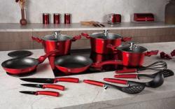 Berlingerhaus Sada nádobí s mramorovým povrchem 11 ks Burgundy Metallic Line