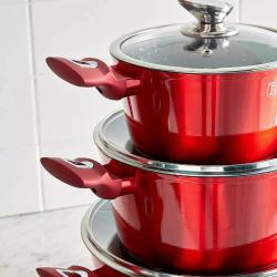 Berlingerhaus Sada nádobí s mramorovým povrchem 11 ks Burgundy Metallic Line