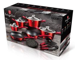 Berlingerhaus Sada nádobí s mramorovým povrchem 15 ks Burgundy Metallic Line