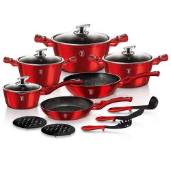 Berlingerhaus Sada nádobí s mramorovým povrchem 15 ks Burgundy Metallic Line Berlingerhaus Sada nádobí s mramorovým povrchem 15 ks Burgundy Metallic Line