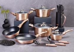 Berlingerhaus Sada nádobí s mramorovým povrchem 15 ks Rosegold Metallic Line