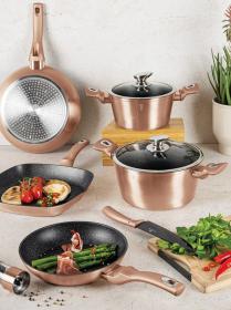 Berlingerhaus Sada nádobí s mramorovým povrchem 15 ks Rosegold Metallic Line