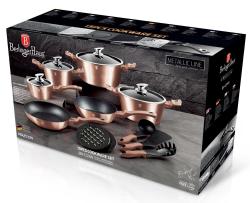 Berlingerhaus Sada nádobí s mramorovým povrchem 15 ks Rosegold Metallic Line