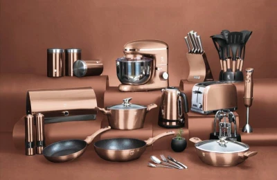 Berlingerhaus Sada nádobí s mramorovým povrchem 15 ks Rosegold Metallic Line