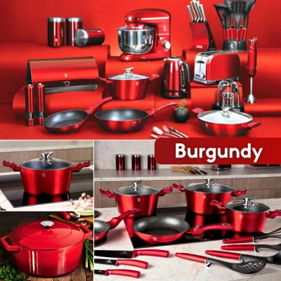 Berlingerhaus BH-7035 Sada nádobí s mramorovým povrchem 18 ks Burgundy Metallic Line