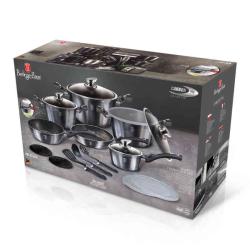 Berlingerhaus Sada nádobí s mramorovým povrchem 18 ks Carbon PRO Line