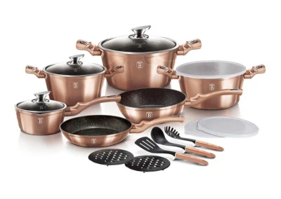 Berlingerhaus Sada nádobí s mramorovým povrchem 18 ks Rosegold Metallic Line Berlingerhaus Sada nádobí s mramorovým povrchem 18 ks Rosegold Metallic Line