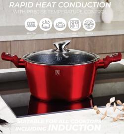 Berlingerhaus Sada nádobí s mramorovým povrchem 22 ks Burgundy Metallic Line