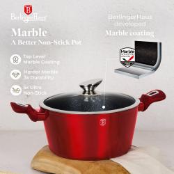 Berlingerhaus Sada nádobí s mramorovým povrchem 22 ks Burgundy Metallic Line