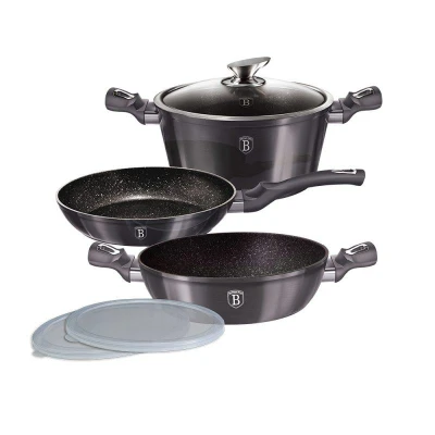 Berlingerhaus Sada nádobí s mramorovým povrchem 6 ks Carbon PRO Line Berlingerhaus Sada nádobí s mramorovým povrchem 6 ks Carbon PRO Line