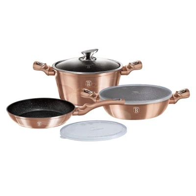 Berlingerhaus Sada nádobí s mramorovým povrchem 6 ks Rosegold Metallic Line Berlingerhaus Sada nádobí s mramorovým povrchem 6 ks Rosegold Metallic Line
