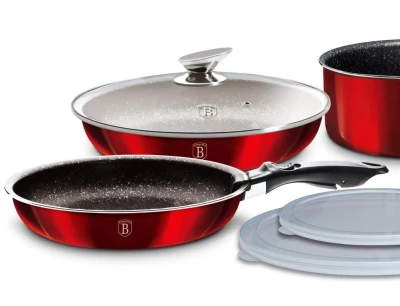 Berlingerhaus Sada nádobí s odnímatelnou rukojetí 9 ks Burgundy Metallic Line