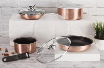 Berlingerhaus Sada nádobí s odnímatelnou rukojetí 9 ks Rosegold Metallic Line
