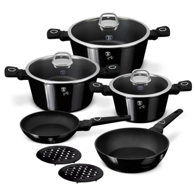 Berlingerhaus Sada nádobí s titanovým povrchem 10 ks Black Vantage Collection Berlingerhaus Sada nádobí s titanovým povrchem 10 ks Black Vantage Collection