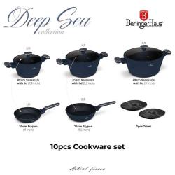 Berlingerhaus Sada nádobí s titanovým povrchem 10 ks Deep Sea Collection