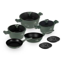Berlingerhaus Sada nádobí s titanovým povrchem 10 ks Matte green Collection Berlingerhaus Sada nádobí s titanovým povrchem 10 ks Matte green Collection